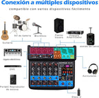 BOMGE 6 Channel mini DJ Audio sound mixer console - Image 8
