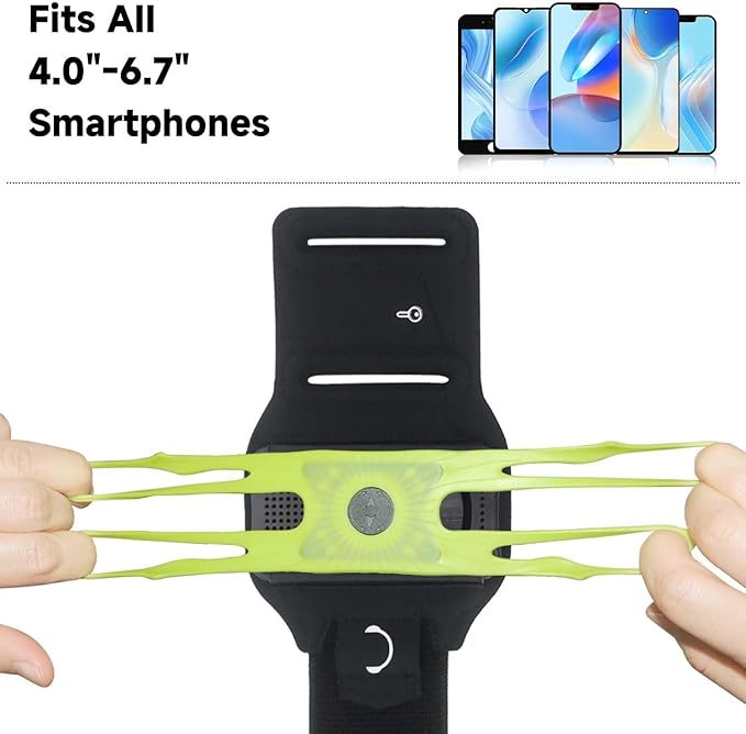 Wristband Phone Holder for Running, 360°Rotation & Detachable Sports Armband - Image 2