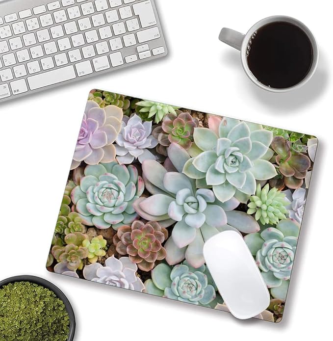 Cute Succulents Mouse Pad, Natural Plants Mousepad - Image 4