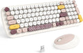 KNOWSQT Wireless Keyboard and Mouse Combo, Light Beige 100 Keys 2.4 GHz Round by KNOWSQTKeyboardMouse