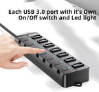 VEMONT 7-Port USB 3.0 Hub Suitable - Image 3