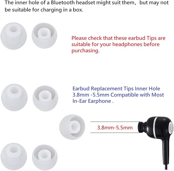 36 Pieces Medium Earbud Tips Soft and Comfortable Ear Bud Replacement Pieces - Image 3