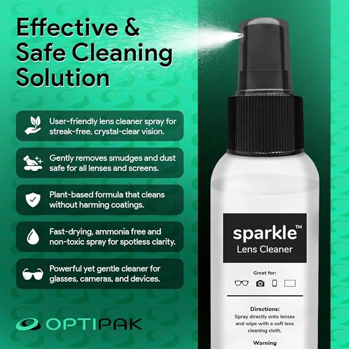 Sparkle Anti-Reflective Lens Cleaner Spray kit | 1oz Glasses Cleaner Spray + - Image 2
