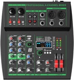mw-4 black 4Channel Audio Mixer by Yamnweo