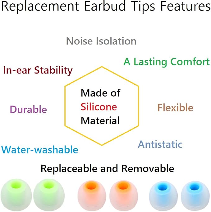 Earbud Tips Earbud Replacement Pieces Silicone Soft and Comfortable Compatible - Image 6