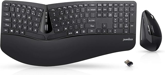 Perixx Periduo-605, Wireless Ergonomic Split Keyboard and Vertical Mouse Combo by PerixxComputerGmbH