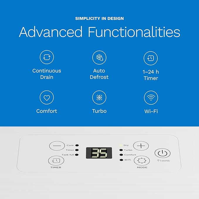 hOmeLabs 8 Pint Wi-Fi Dehumidifier - Image 5