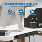 2Pack Rotating Mountable Power Strip, 12 Outlet Wall Mount Surge Protector - Image 4