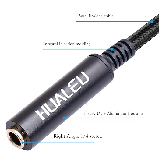 HUAELU 2Pack 1FT Right Angle Audio Cable, Male to Female, 6.35mm TRS Stereo to - Image 9