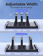 Vaydeer Vertical Laptop Stand for Desk, Dual Slots Plastic Laptop Holder - Image 8