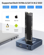 ACASIS NVME SSD Reader Adapter, Aluminium Alloy Housing Fast Heat Dissipation - Image 6