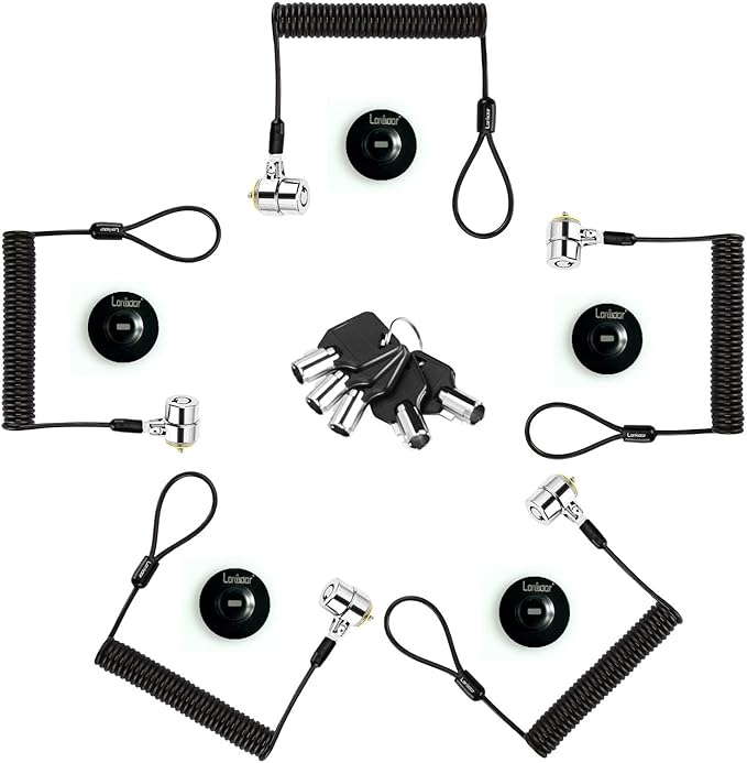 Security Retractable Cable Lock Portable Keyed Laptop Lock 5 Keys 8Ft by LORADAR
