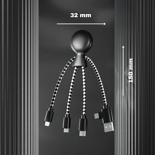 Mr Bio 4 in 1 Multi USB Cable Octopus Design Black - Image 7