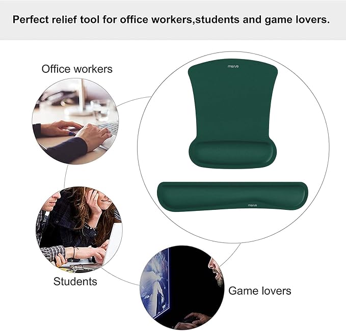 MOSISO Wrist Rest Support for Mouse Pad & Keyboard Set, Ergonomic Mousepad - Image 6