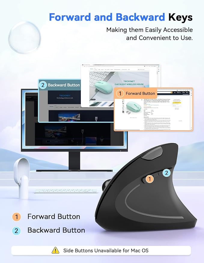 TECKNET 2.4G Ergonomic Mouse Vertical Wireless - Image 7