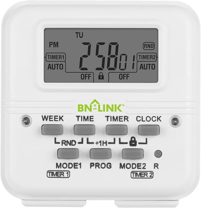 BN-LINK Digital Timer Outlet 7 Day Programmable Digital Outlet Timer by BN-LINK