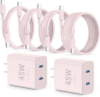Super Fast Samsung Charger Type C, 45W Dual Port USB C Fast Charger Block & by QZIIW