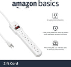 Amazon Basics Surge Protector Power Strip, 6-Outlet - Image 2