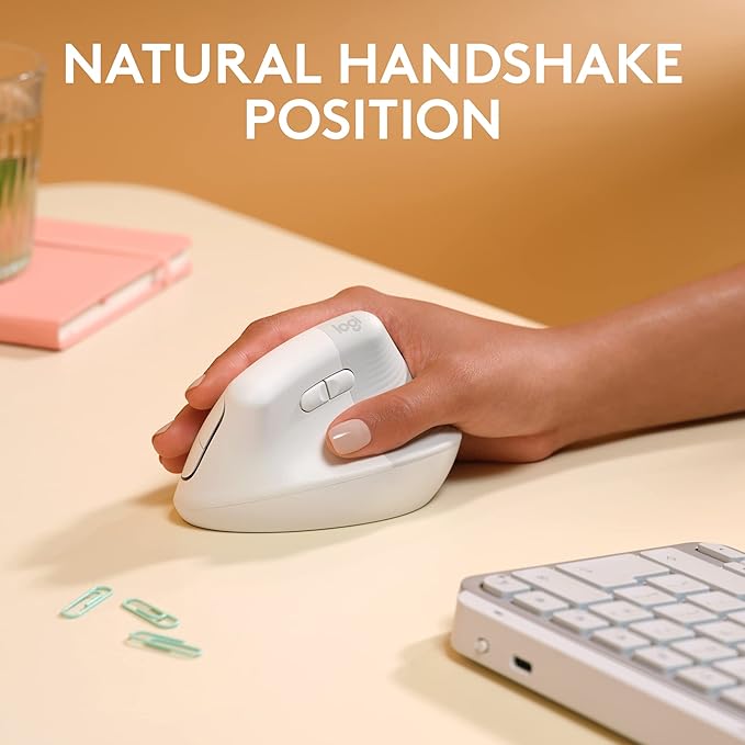 Logitech Lift for Mac Wireless Vertical Ergonomic Mouse, Quiet Clicks, Silent - Image 3