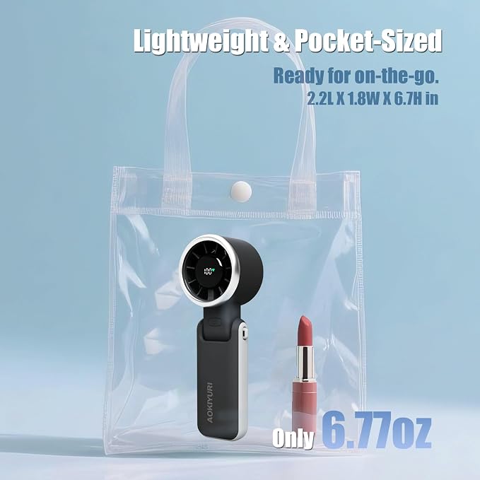 Foldable Handheld Fan | 5-Speed Turbo Blast | 16-Hour Runtime | Type-C Fast - Image 6