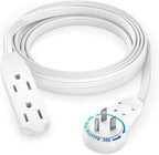 Maximm Cable 8 Ft 360° Rotating Flat Plug Extension Cord, 16/3 AWG Multi 3 by MaximmCable