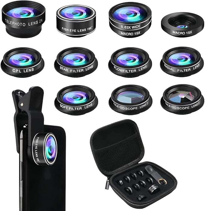 Phone Camera Lens Kit, 11 in 1 Cellphone Lens Kit by SEVENKA