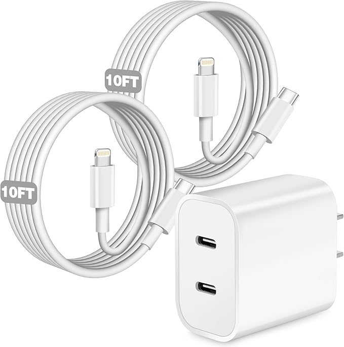 iPhone Charger, Dual Port USB C iPhone Charger Fast Charging Block, Super Fast by SpeedScope