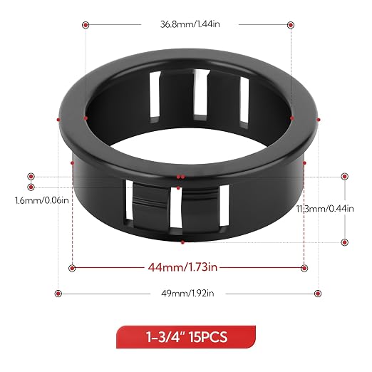 15PCS 1-3/4" Black Cable Snap Bushing Grommet, Snap in Cord Bushing Protect - Image 2