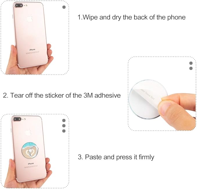 Bonoma Phone Ring Holder, 3 Pack Beach Flowers Butterfly Universal Finger Ring - Image 6