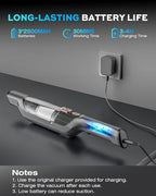 Zefiro Handheld Car Vacuum Cleaner, 22KPa Hand Held Vacuum Cordless Rechargeable - Image 4
