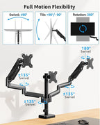 MOUNTUP Triple Monitor Mount, Triple Monitor Desk Mount - Image 5