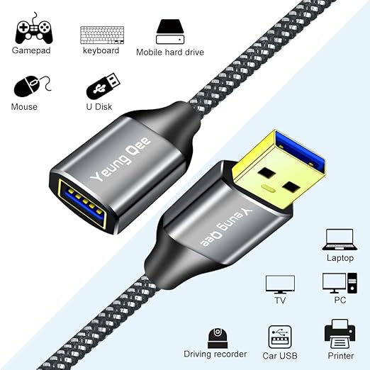USB 3.0 Extension Cable 1.5 ft, 5Gbps High Speed USB 3.0 Type A Male to Female - Image 2