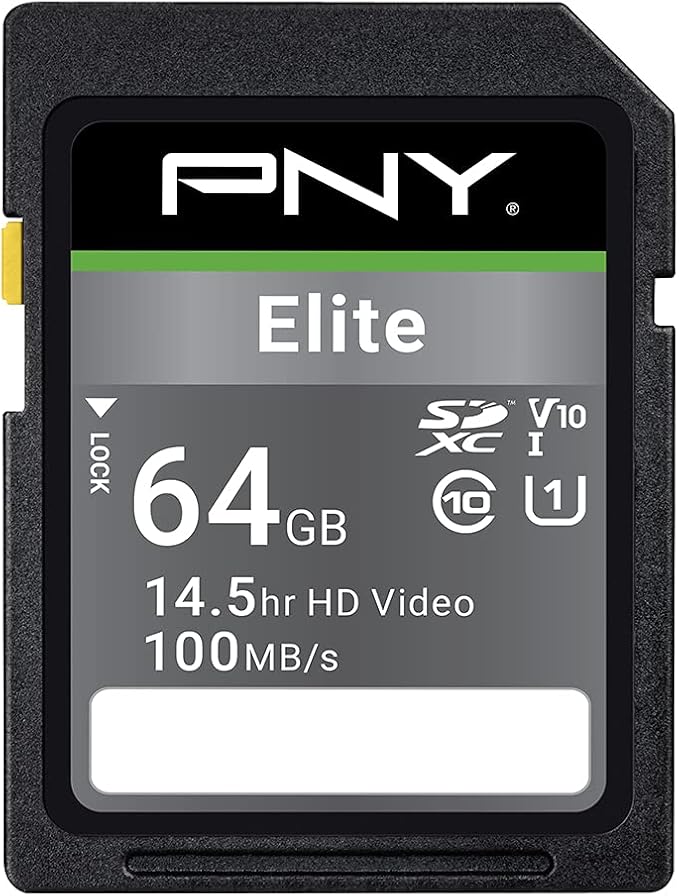 PNY 64GB Elite Class 10 U1 V10 SDXC Flash Memory Card by PNY