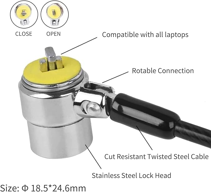 I3C Laptop Lock, Combination Security Lock Cable - Image 3