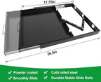 1U Keyboard Drawer 19in Sliding Keyboard Tray 17.75in Deep -Depth After - Image 2