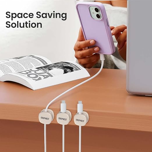 8 Pack Adhesive Cable Clips White Spring Loaded Cord Holders - Image 5