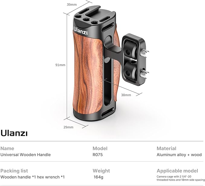 R075 Wooden Handle Grip Left Right Compatible - Image 7
