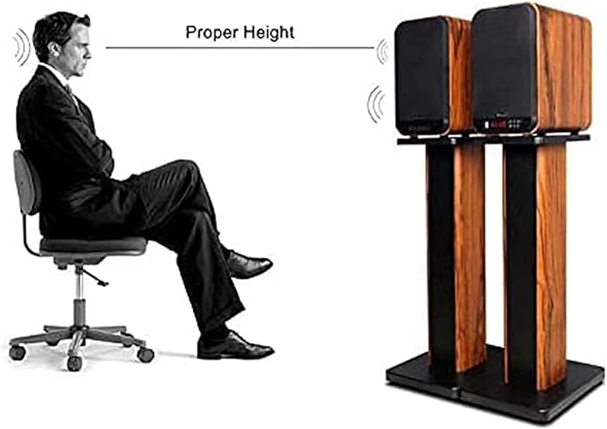 Speaker Stands Wood Grain Universal Floor Speaker Stands 24 Inch Floor Stand - Image 8