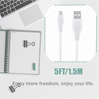 3.3ft White Micro USB Pc Data/Charging Cable Cord Replacement - Image 4