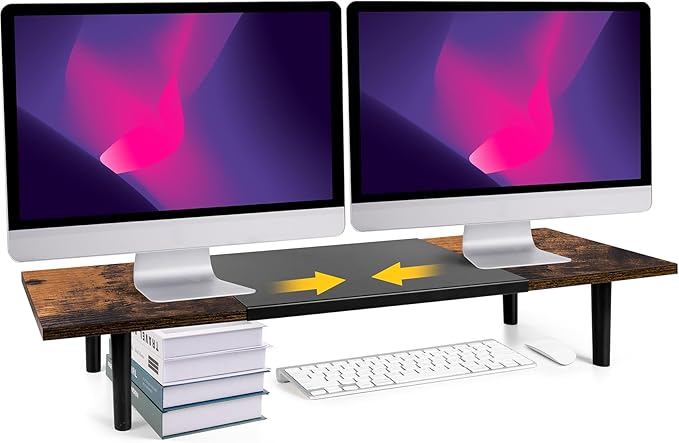 Across-Star Dual-Monitor-Stand-Riser-For-Desk Adjustable Length 32-40 by Acorss-Star