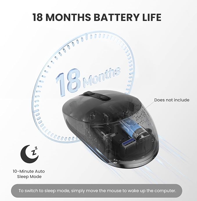 TECKNET Bluetooth Wireless Mouse, Compact & Portable, Silent Click, Ergonomic - Image 4