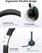 USB Headset with Microphone for PC, Wired Headphones with Noise Cancelling Mic - Image 7