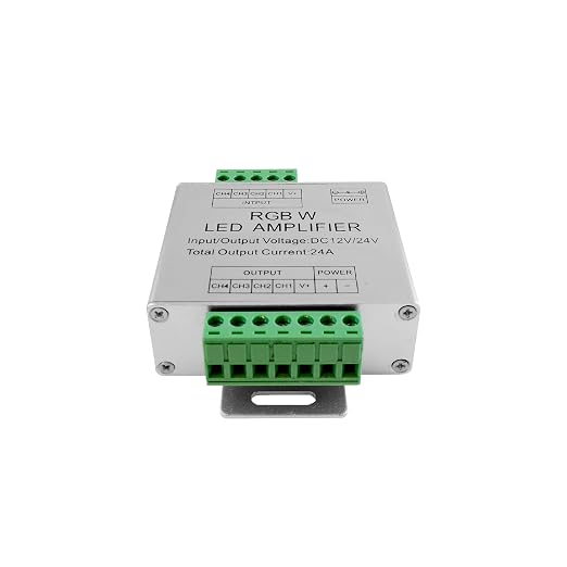 RGBW LED Amplifier 24A Data Signal Repeater, 4CH Channel Circuit Aluminum Shell by DEMASLED