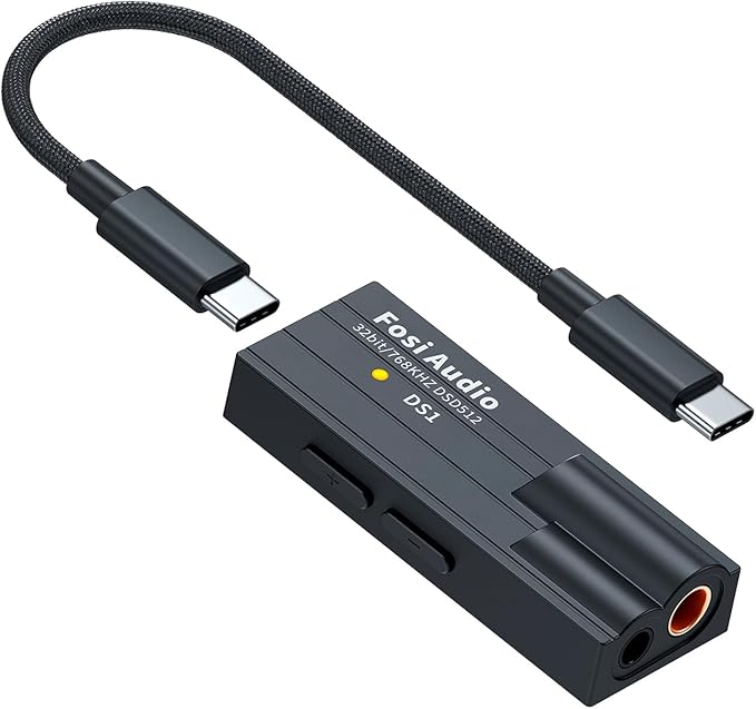 Fosi Audio DS1 USB C DAC Headphone Amp DSD512 ES9038Q2M HiFi Mini Audio Adapter by FosiAudio