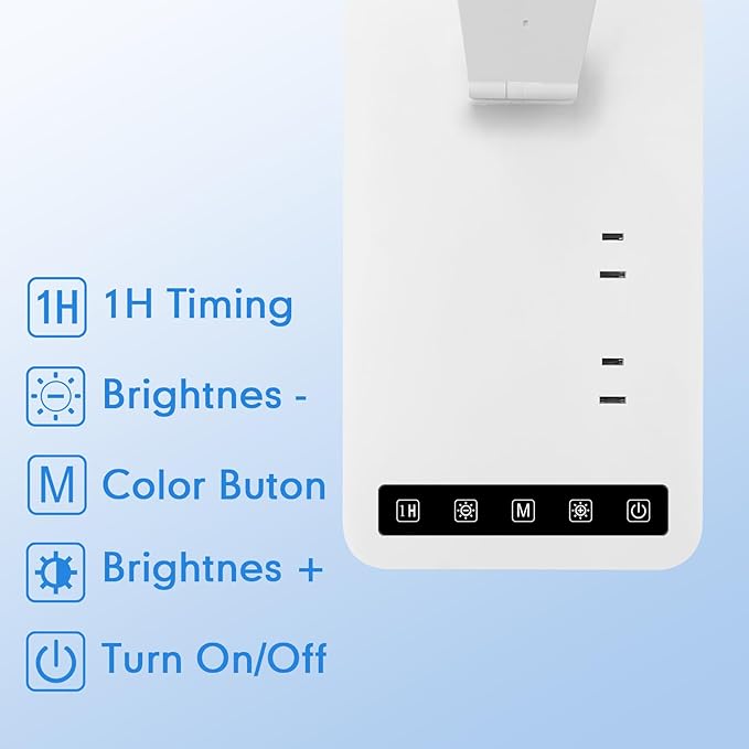 Desk Lamp with 4-Port Charging Station, 5 Color Modes & Adjustable Brightness - Image 6