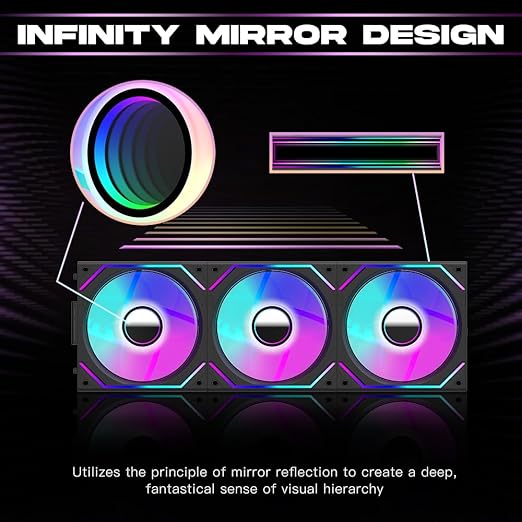 Jungle Leopard Interstellar V2 120mm PC Reverse Blade Case Fan Infinity Mirror - Image 4
