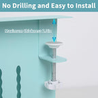 Desk Side Storage Organizer, Under Desk Laptop Holder Clamp on Table Shelf - Image 4