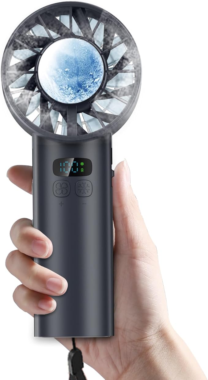 2025 Portable Handheld Ice Fan, Turbo Cooling Fans, 100 Gear Hurricane Wind by DDTPDE