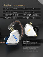 CCA C12 in Ear Monitor Headphones 5BA 1DD Hybrid HiFi IEM Earphones Noise - Image 9
