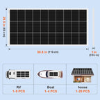 DOKIO 200W Monocrystalline Solar Panel 12V, 12BB Half-Cell High Efficiency - Image 2